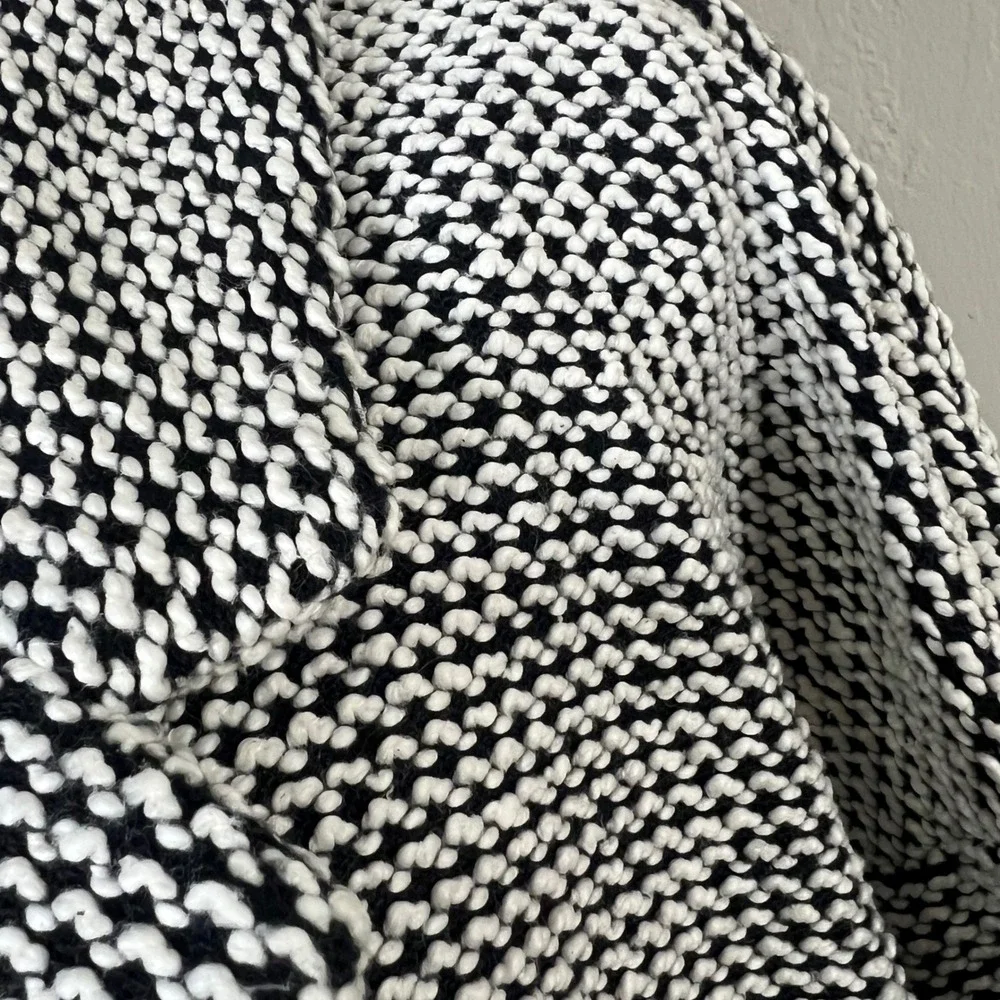 Marine Layer Blazer Jacket Black White Textured Knit Button Front Coatigan Large